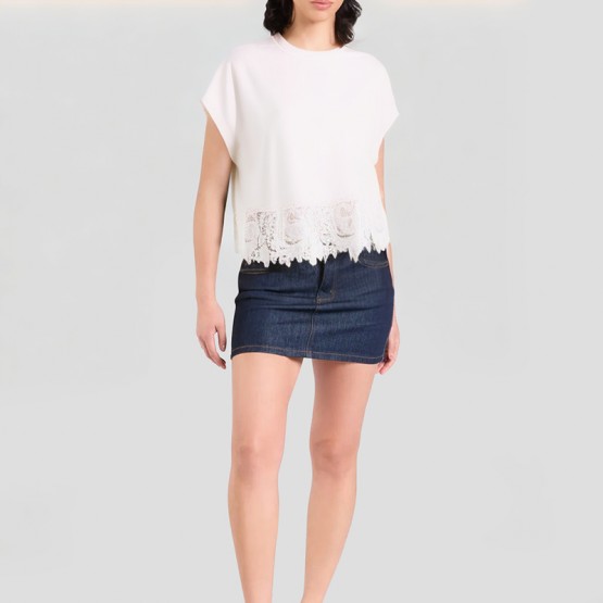 Casual Lace Patchwork Short Sleeves