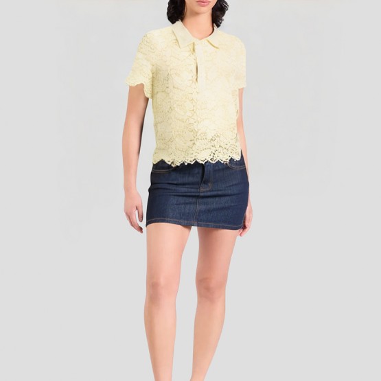 Versatile Lace Semi Transparent Short Sleeves