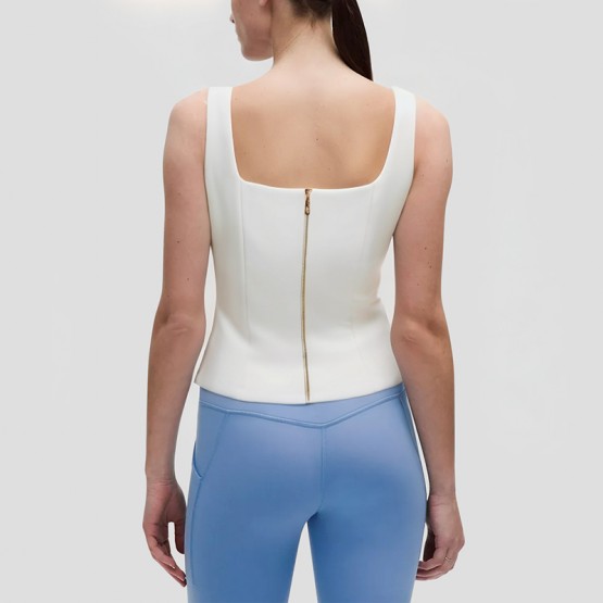 Square Neck Zipper Fashionable Sleeveless Top