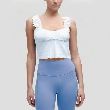 Sweet Lace Splicing Sleeveless Top