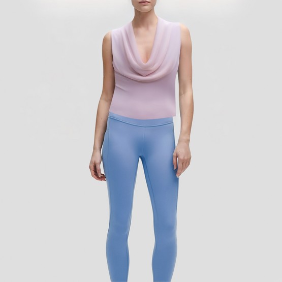 Drape Collar Sleeveless Top