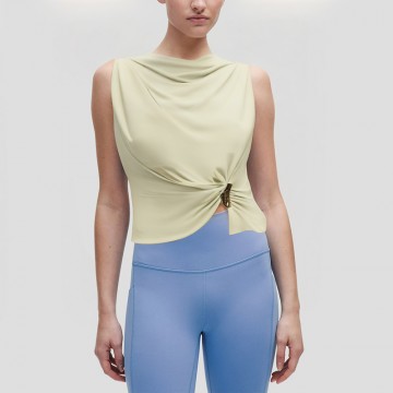 Satin Asymmetric Sleeveless Top