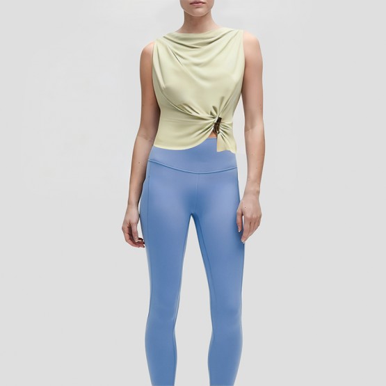 Satin Asymmetric Sleeveless Top