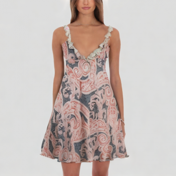 Deep V Suspender Dress