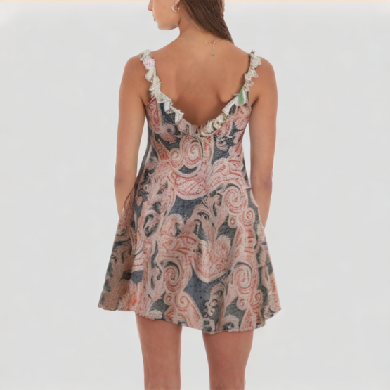 Deep V Suspender Dress