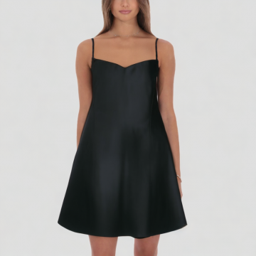 Satin V Neck Suspender Dress