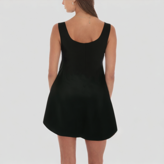 Satin V Neck Suspender Dress