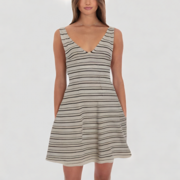 Casual V Neck Suspender Dress
