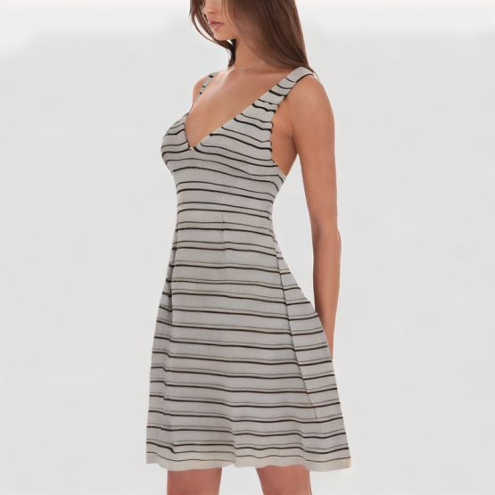 Casual V Neck Suspender Dress