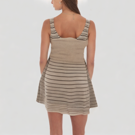 Casual V Neck Suspender Dress