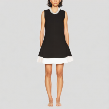 Pearl Round Neck Sleeveless Dress