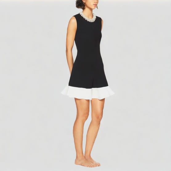 Pearl Round Neck Sleeveless Dress