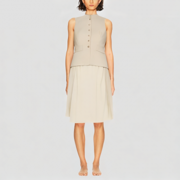 Fashionable Round Neck Vest Dress