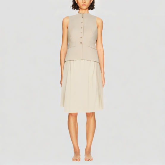 Fashionable Round Neck Vest Dress
