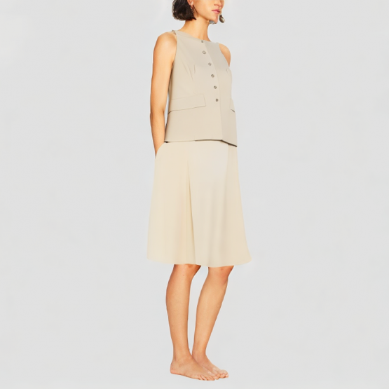 Fashionable Round Neck Vest Dress