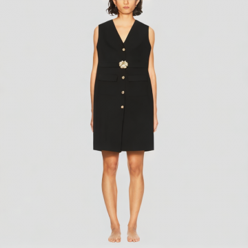 Simple V Neck Sleeveless Dress