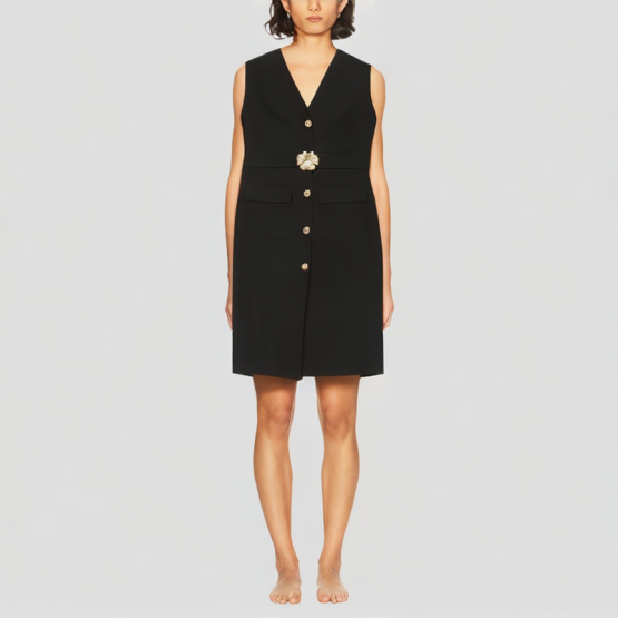 Simple V Neck Sleeveless Dress