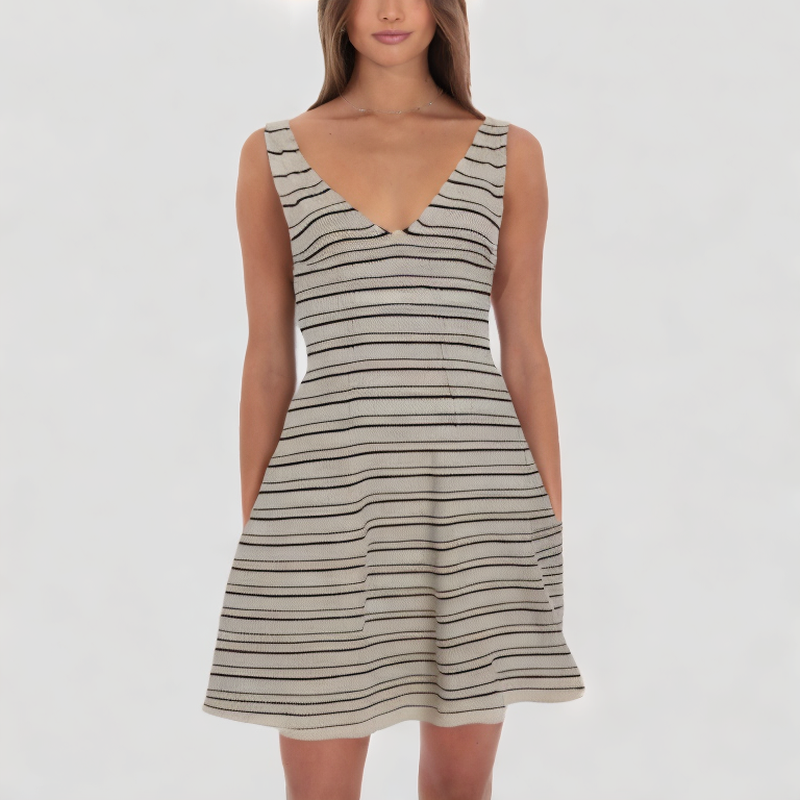 casual-v-neck-suspender-dress